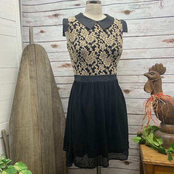 Alice Moon Embroidered Little Black Dress Sz Small Sleeveless Mini Cocktail - Picture 1 of 12